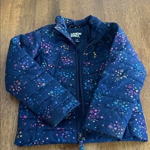 Lands' End Kids' Starry Night Puffer Jacket - Navy